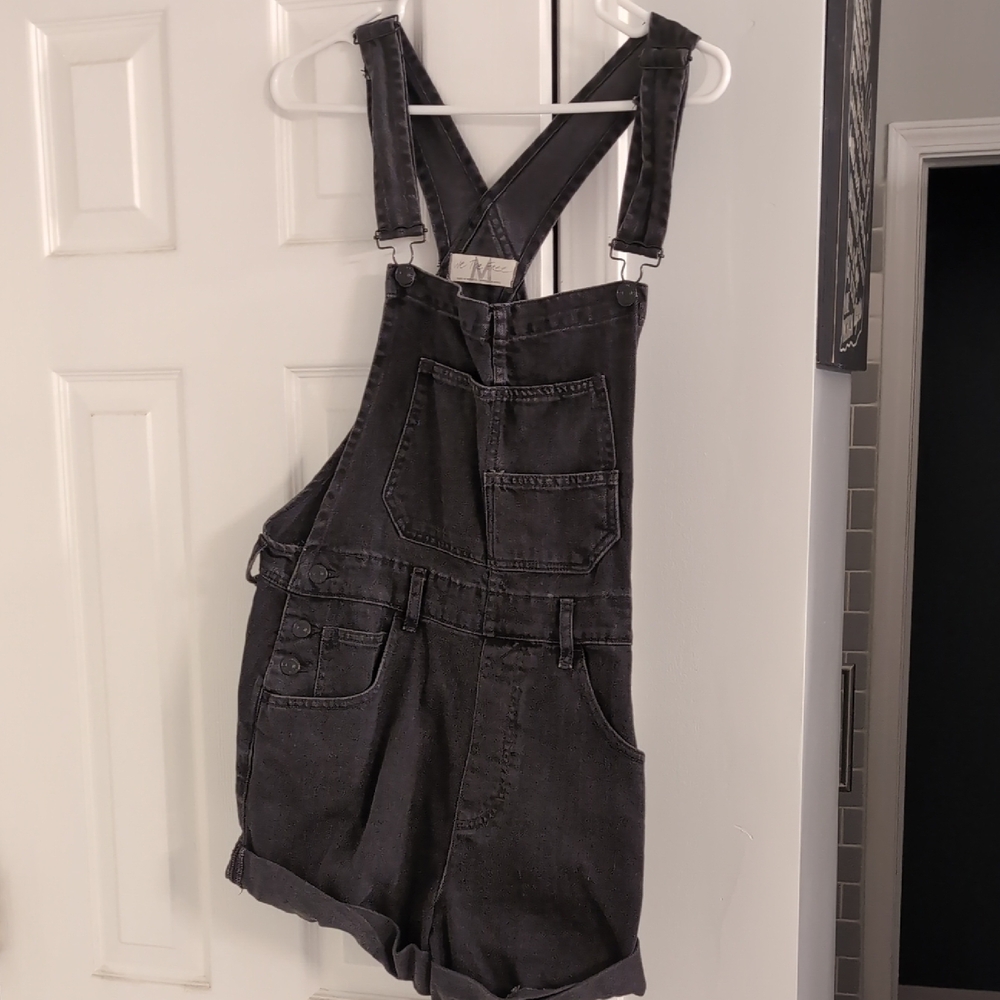 We The Free Charcoal Denim Overalls